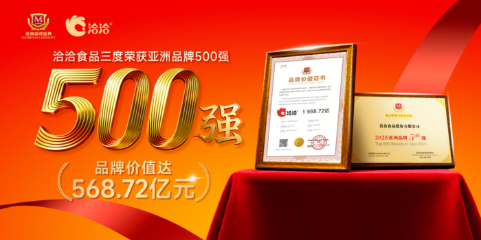 568.72 亿！洽洽食品三度蝉联“亚洲品牌500强”