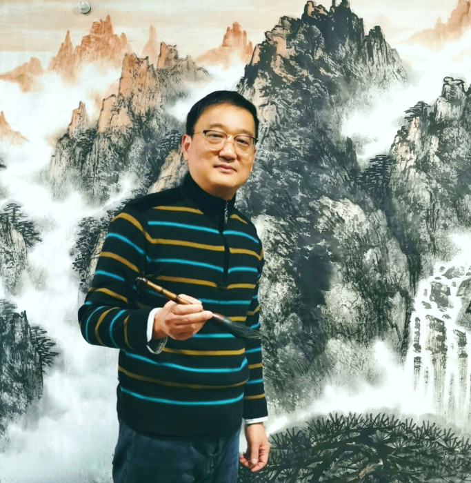 墨痕传神  视觉巅峰——浅析成锋先生水墨人物肖像《郭因先生》