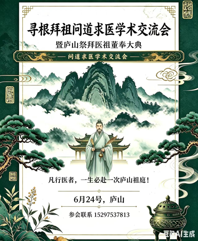 问道求医学术交流会暨庐山祭拜医祖董奉大典 · 重磅感召邀请函